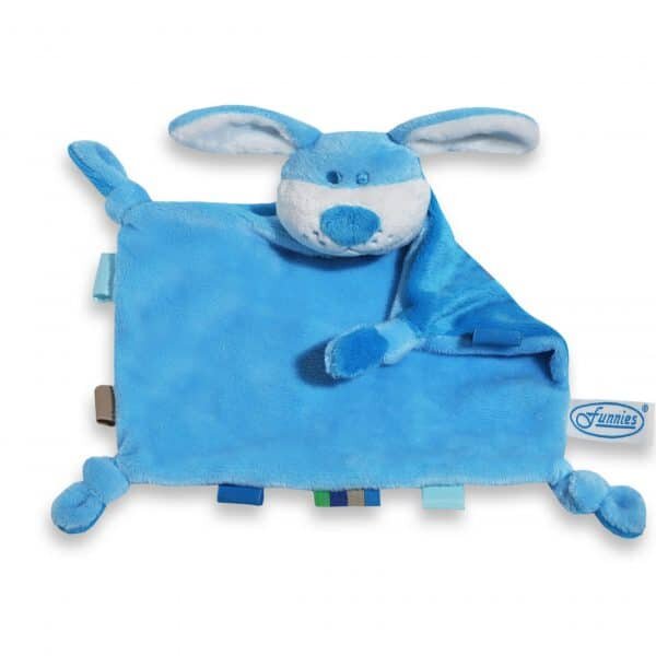 Hond knuffeldoekje blauw turquoise