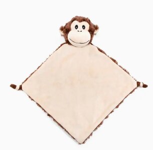 Aapje groot knuffeldoekje met naam geborduurd 