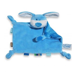 Hond knuffeldoekje blauw turquoise