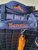 Halsters Fleece donkerblauw met oranje geborduurd + oranje touw