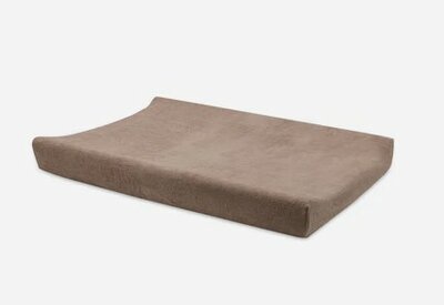 Aankleedkussenhoes Badstof 50x70cm - Milky Coffee met naam geborduurd