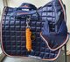 Halsters Fleece donkerblauw met oranje geborduurd + oranje touw_19